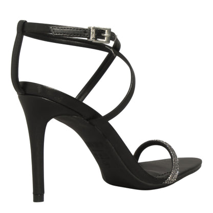 Sandália Santa Lolla Preta Brilho Salto Fino