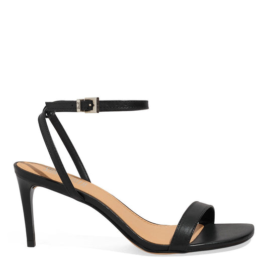 Sandália Santa Lolla Preta Couro Salto Fino