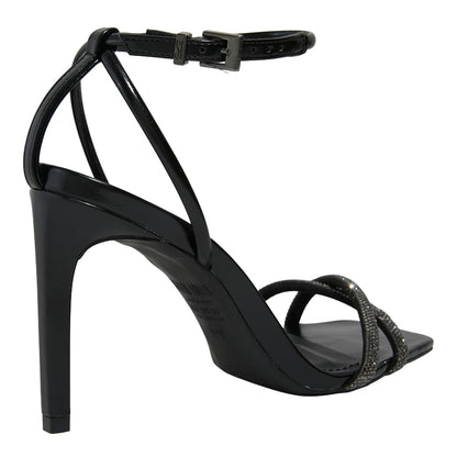 Sandália Santa Lolla Preta Salto Alto Strass