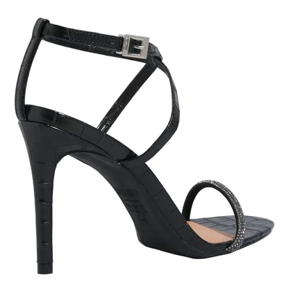 Sandália Santa Lolla Preta Strass Salto Alto Fino