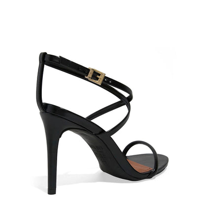 Sandália Santa Lolla Preta Tiras Finas Salto Fino