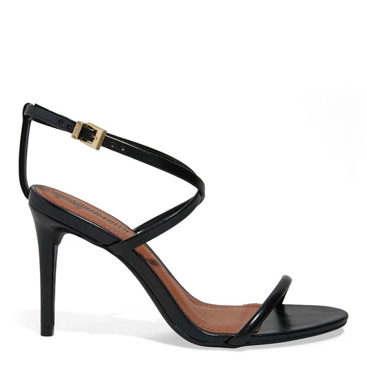 Sandália Santa Lolla Preta Tiras Finas Salto Fino