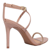 Sandália Santa Lolla Rosa Croco Strass Salto Alto