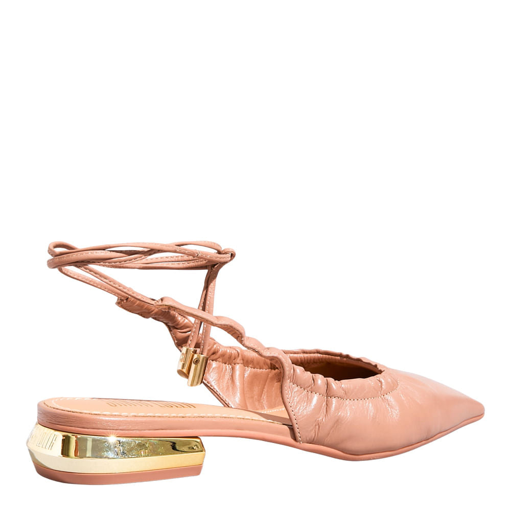 Sapatilha Bege Santa Lolla Amarração Bico Fino