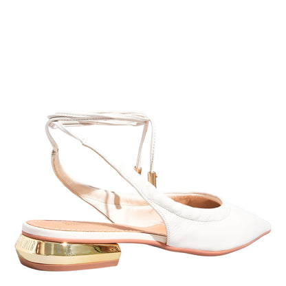 Sapatilha Off White Santa Lolla Amarração Bico Fino