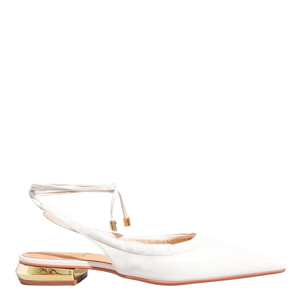 Sapatilha Off White Santa Lolla Amarração Bico Fino