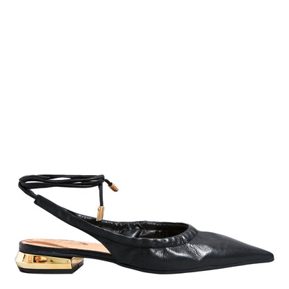 Sapatilha Preta Santa Lolla Amarração Bico Fino 