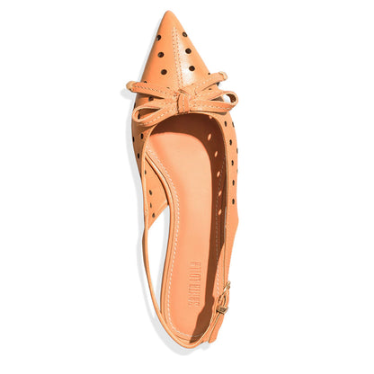 Sapatilha Santa Lolla Caramelo Slingback Perfuros Laço