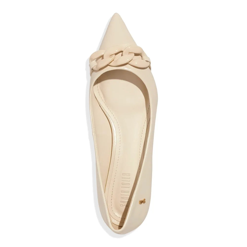 Sapatilha Santa Lolla Off White Bico Fino Elo