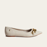 Sapatilha Santa Lolla Off White Corrente Dourada