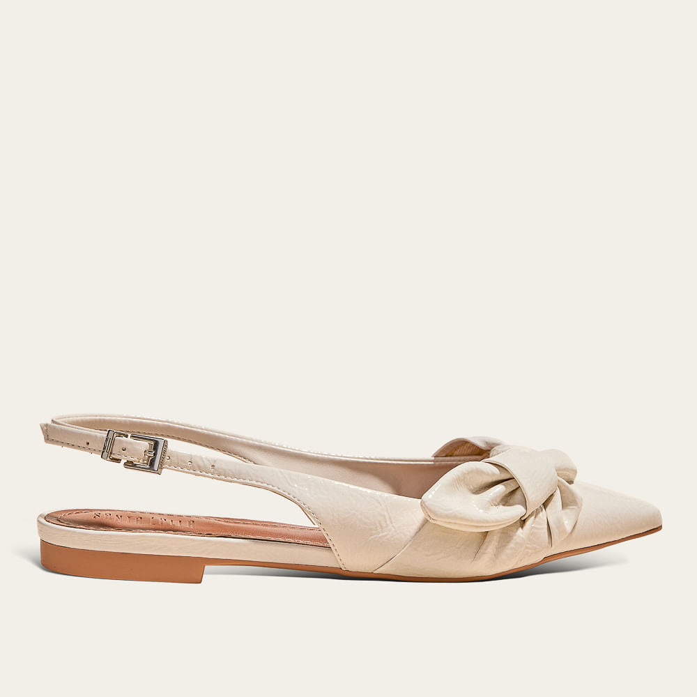 Sapatilha Santa Lolla Off White Slingback Nó