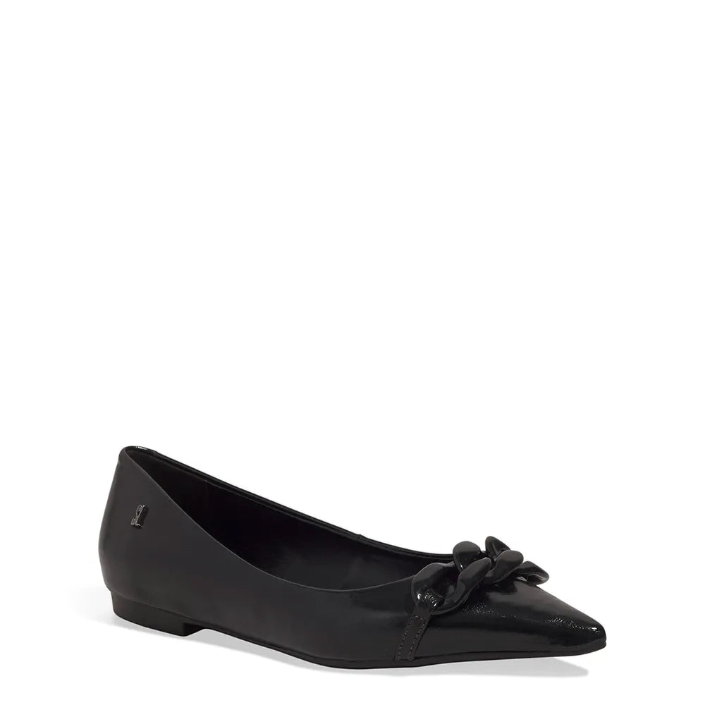 Sapatilha Santa Lolla Preta Corrente No Cabedal