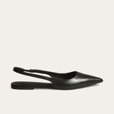 Sapatilha Santa Lolla Preta Couro Slingback