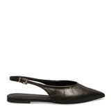 Sapatilha Santa Lolla Preta Couro Slingback