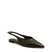 Sapatilha Santa Lolla Preta Couro Slingback