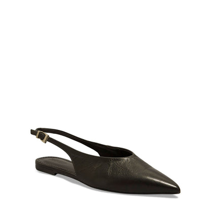 Sapatilha Santa Lolla Preta Couro Slingback