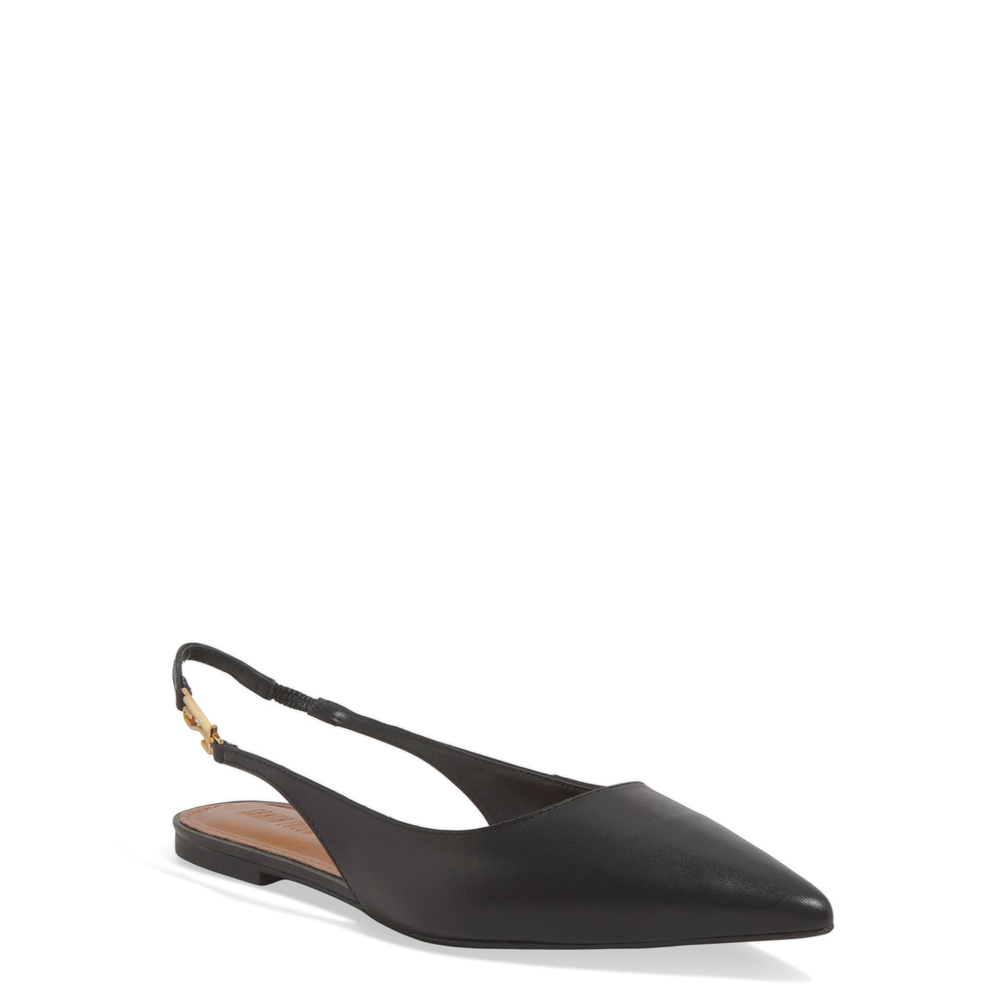 Sapatilha Santa Lolla Preta Couro Slingback Bico Fino