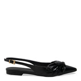 Sapatilha Santa Lolla Preta Couro Slingback Laço