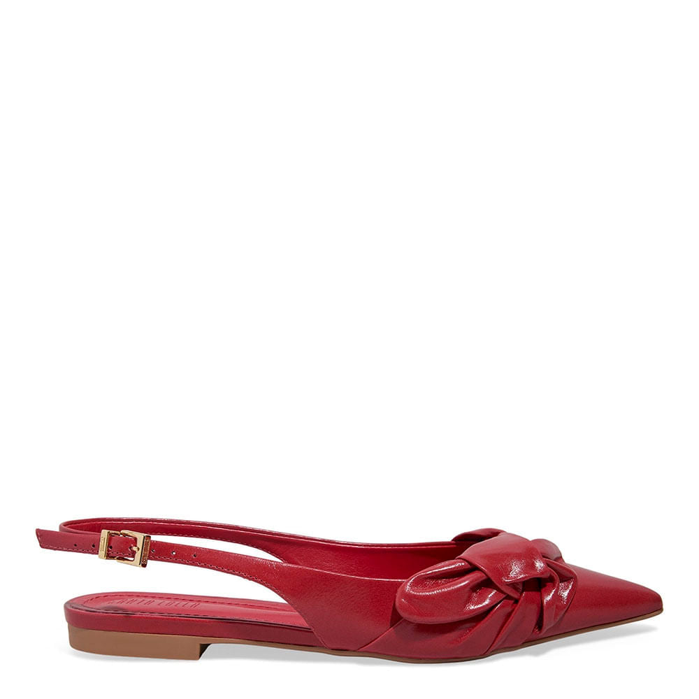 Sapatilha Santa Lolla Vermelha Slingback Nó Frontal