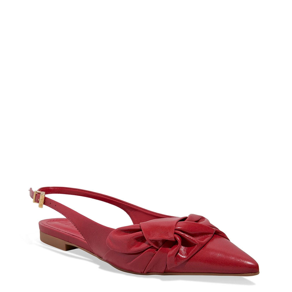 Sapatilha Santa Lolla Vermelha Slingback Nó Frontal