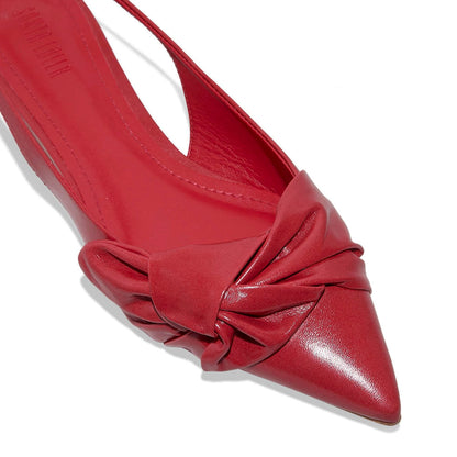 Sapatilha Santa Lolla Vermelha Slingback Nó Frontal