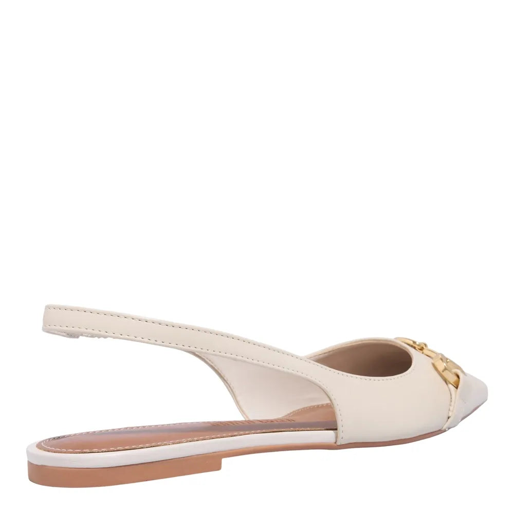 Sapatilha Slingback Santa Lolla Couro Off White Bridão