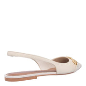 Sapatilha Slingback Santa Lolla Couro Off White Bridão