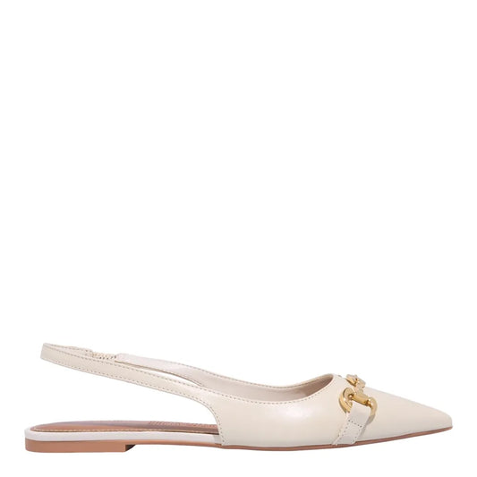 Sapatilha Slingback Santa Lolla Couro Off White Bridão