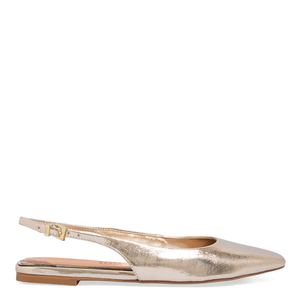 Sapatilha Slingback Santa Lolla Dourada Metalizada