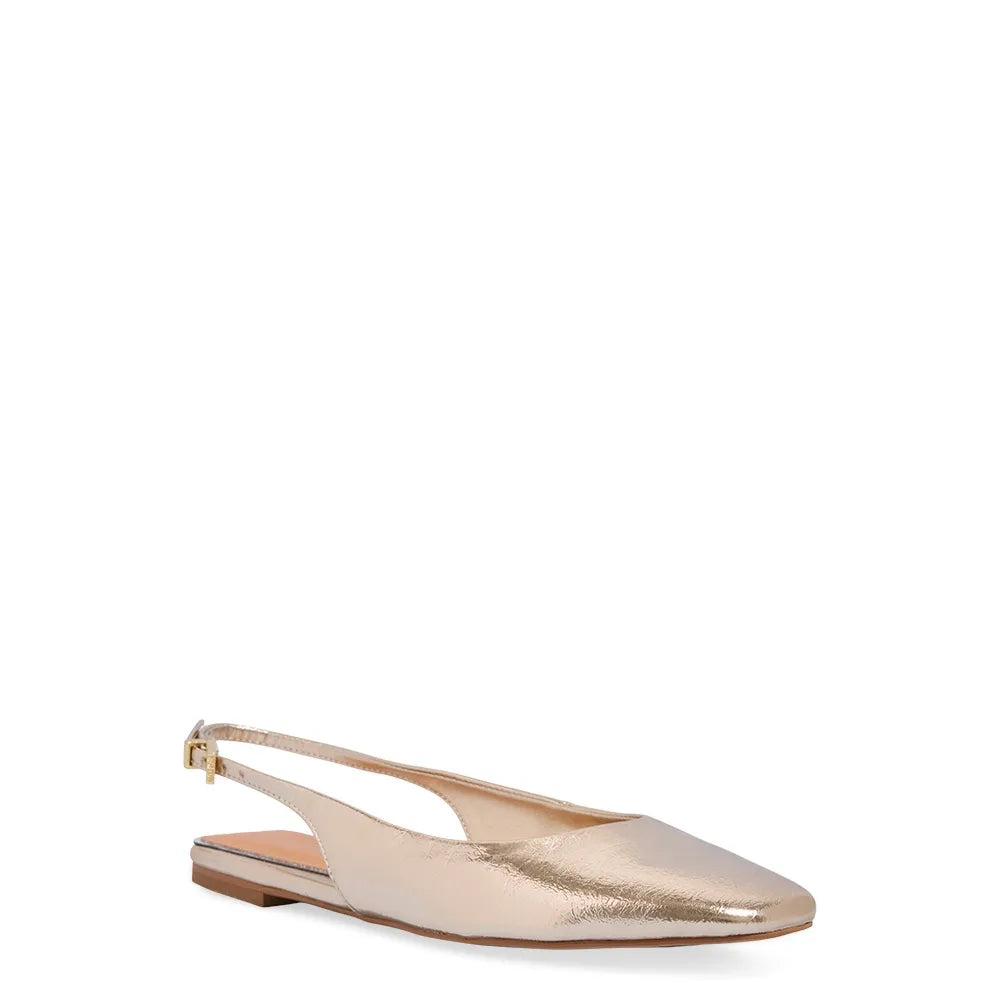 Sapatilha Slingback Santa Lolla Dourada Metalizada