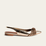 Sapatilha Slingback Santa Lolla Dourada Strass