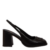 Scarpin Degalls Preto Couro Salto Bloco