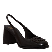 Scarpin Degalls Preto Couro Salto Bloco