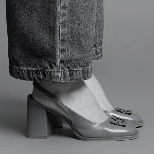 Scarpin Degalls Preto Couro Salto Bloco