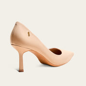 Scarpin Santa Lolla Bege Couro Salto Fino