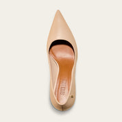 Scarpin Santa Lolla Bege Couro Salto Fino