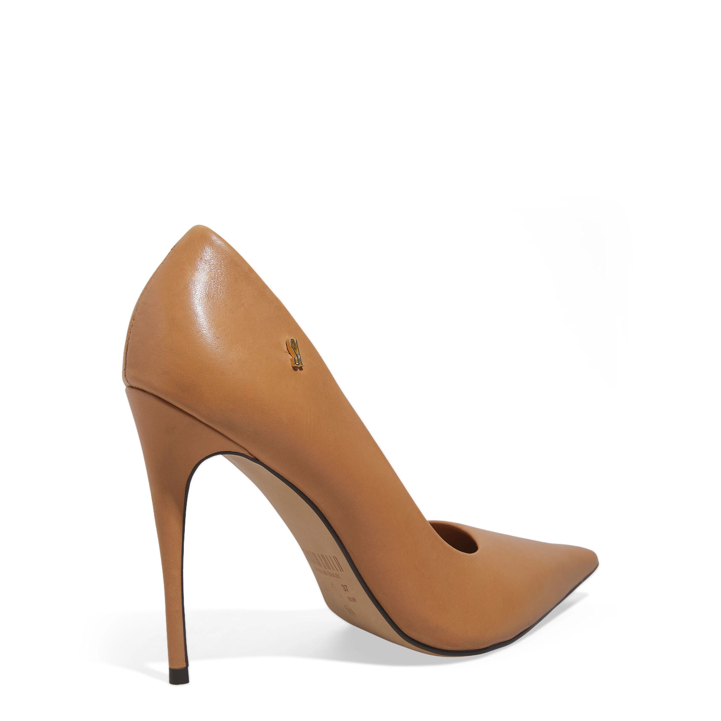 Scarpin Santa Lolla Caramelo Couro Salto Fino