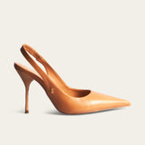 Scarpin Santa Lolla Caramelo Couro Slingback
