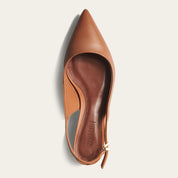 Scarpin Santa Lolla Caramelo Couro Slingback