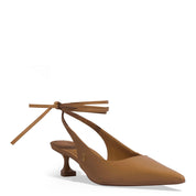 Scarpin Santa Lolla Caramelo Couro Slingback