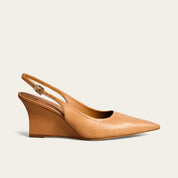 Scarpin Santa Lolla Caramelo Slingback Salto Anabela
