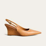 Scarpin Santa Lolla Caramelo Slingback Salto Anabela