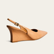 Scarpin Santa Lolla Caramelo Slingback Salto Anabela