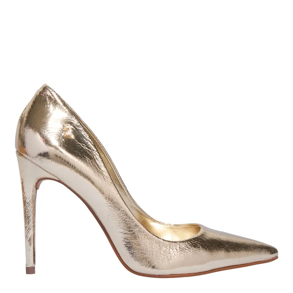 Scarpin Santa Lolla Dourado Metalizado Salto Fino