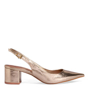 Scarpin Santa Lolla Dourado Metalizado Slingback