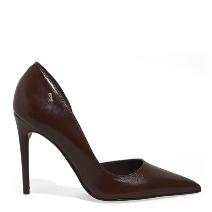 Scarpin Santa Lolla Marrom Couro Salto Fino