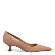 Scarpin Santa Lolla Nude Couro Salto Baixo