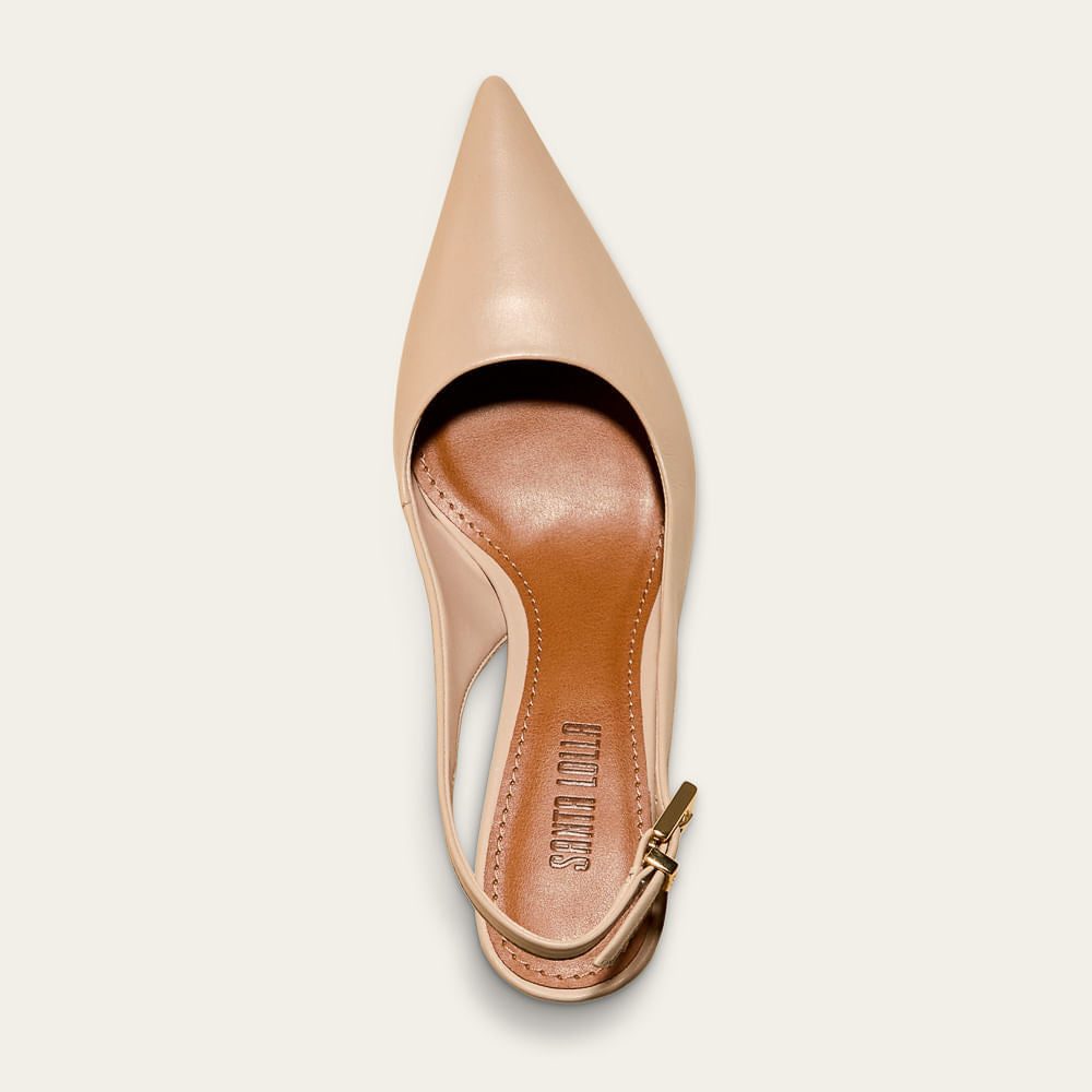 Scarpin Santa Lolla Nude Slingback Salto Fino