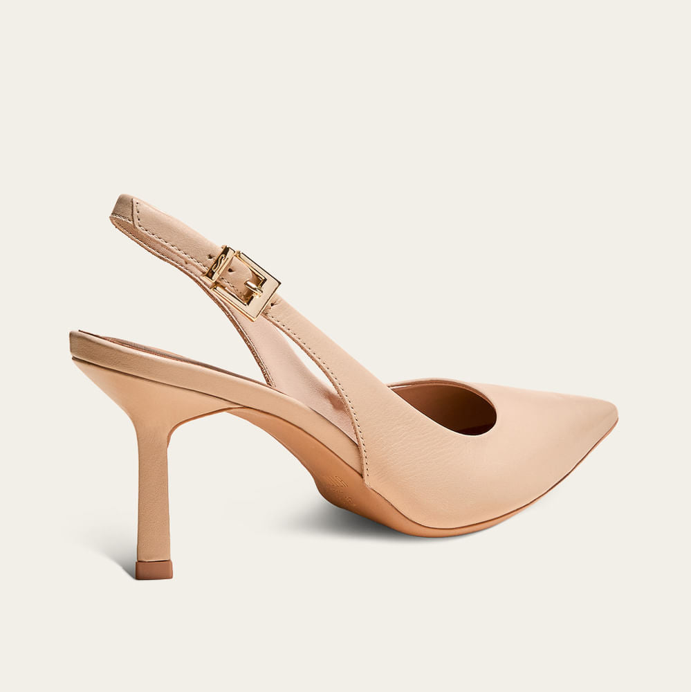 Scarpin Santa Lolla Nude Slingback Salto Fino