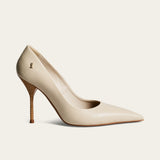 Scarpin Santa Lolla Off White Couro Salto Alto Fino